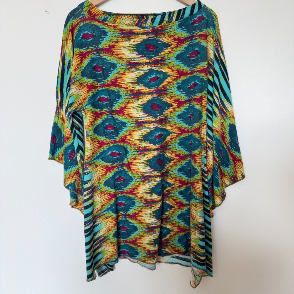 Anthropologie Uncle Frank Women Tunic Top Medium Flare Lagenlook Artsy Patchwork